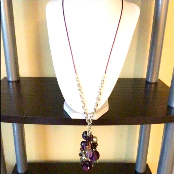 NWfT. Firstmeet. Purple Silver Long Necklace. - Picture 3 of 7